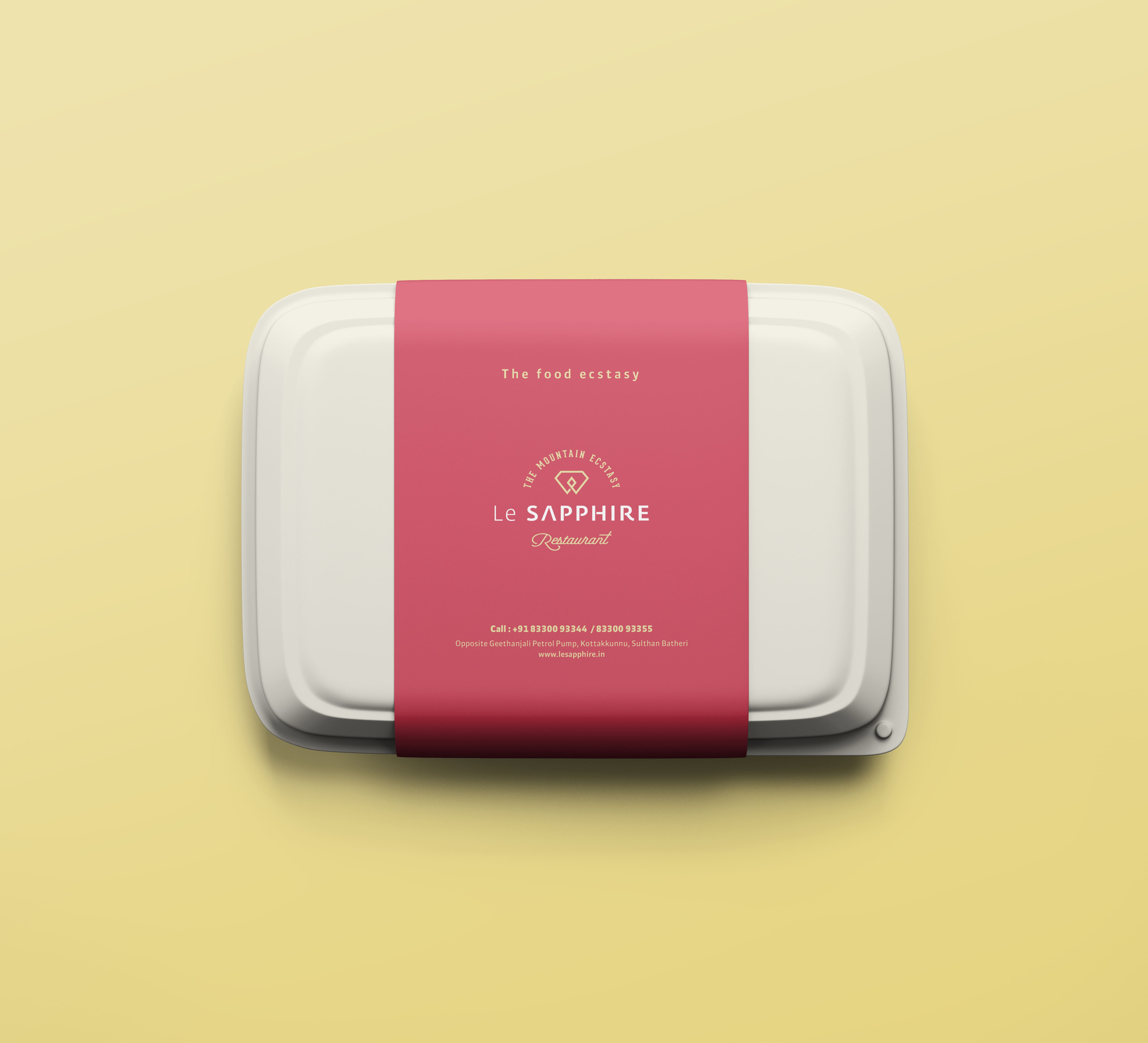 Packaging design for Lesapphire restaurant Wayanad