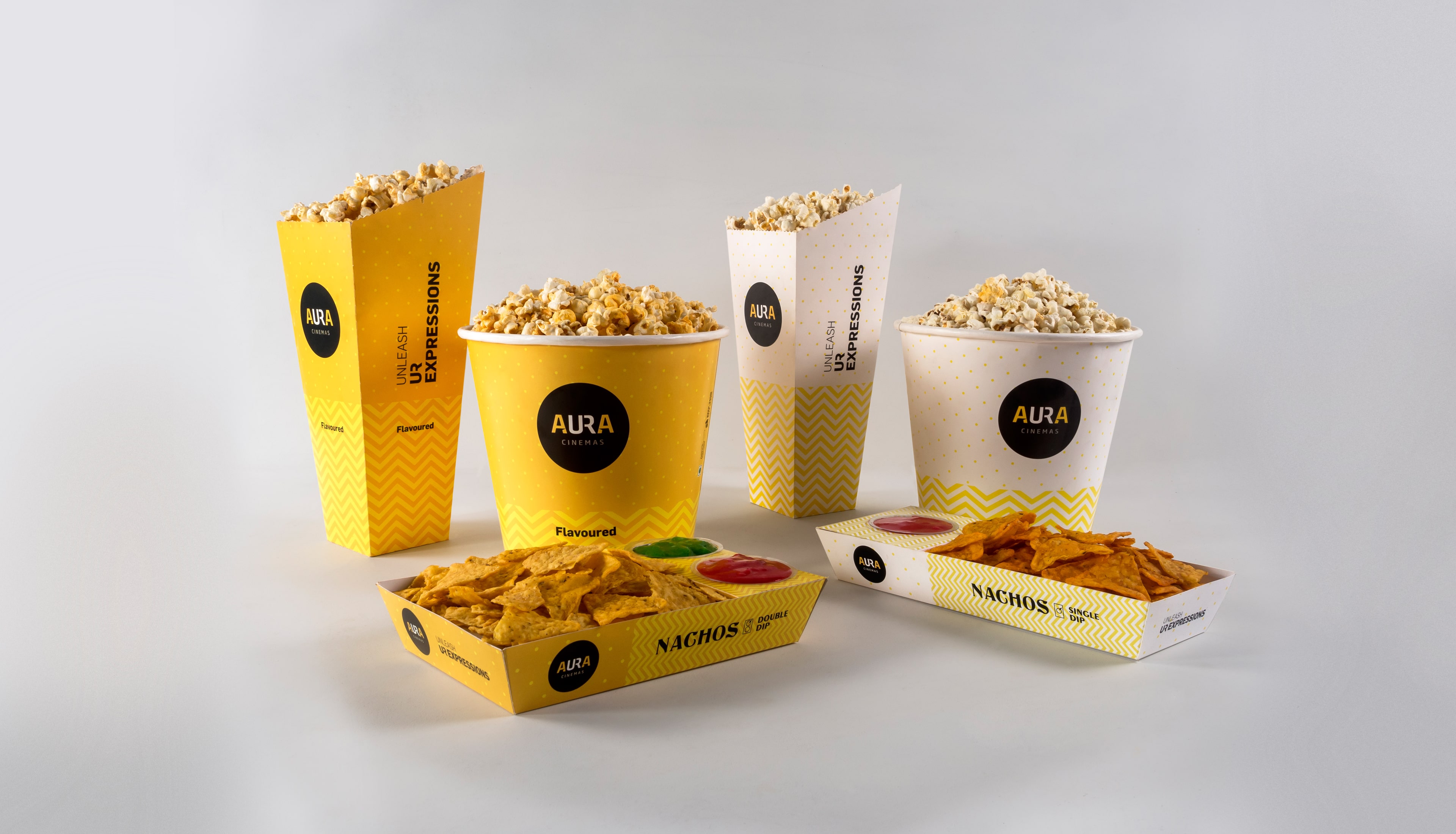 Packaging design for Aura cinemas