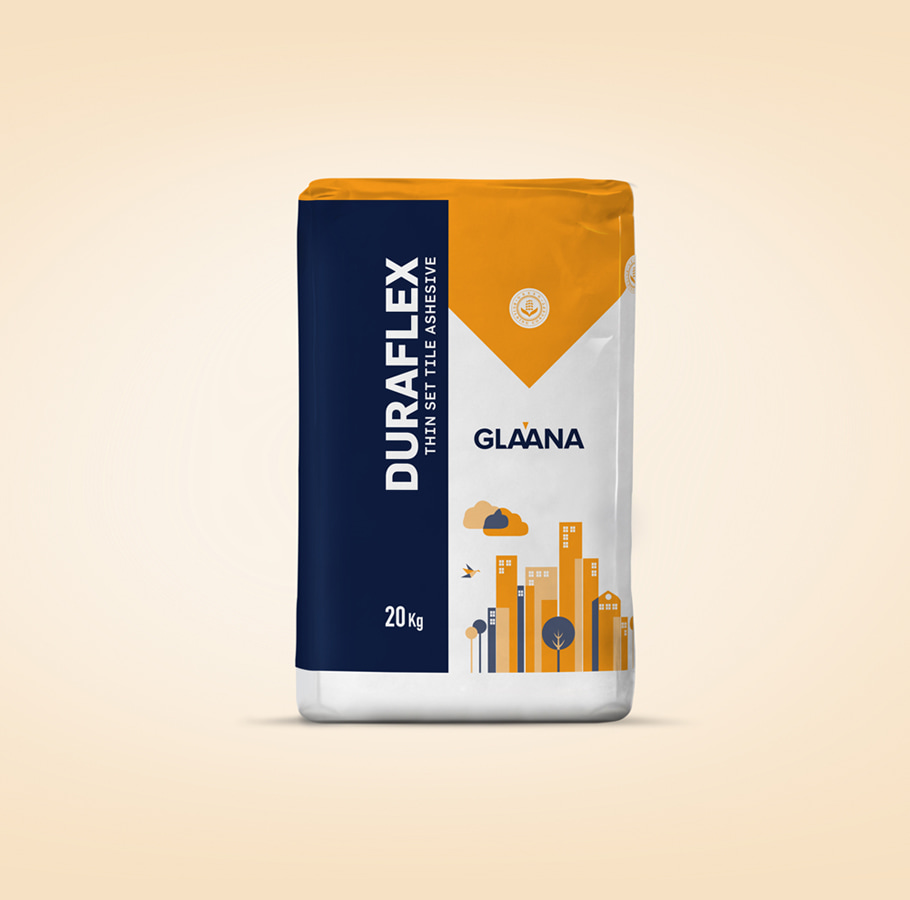 Glaana packaging design-Duraflex tiles adhesive