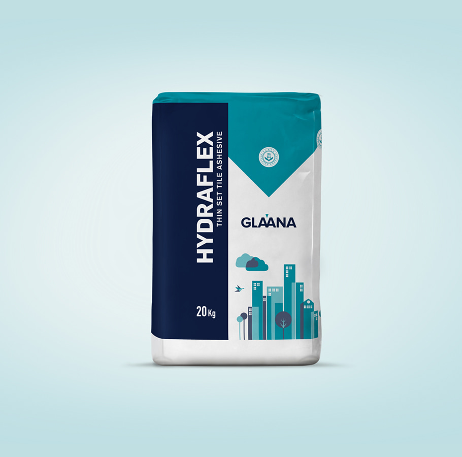 Glaana packaging design-Hydraflex tiles adhesive