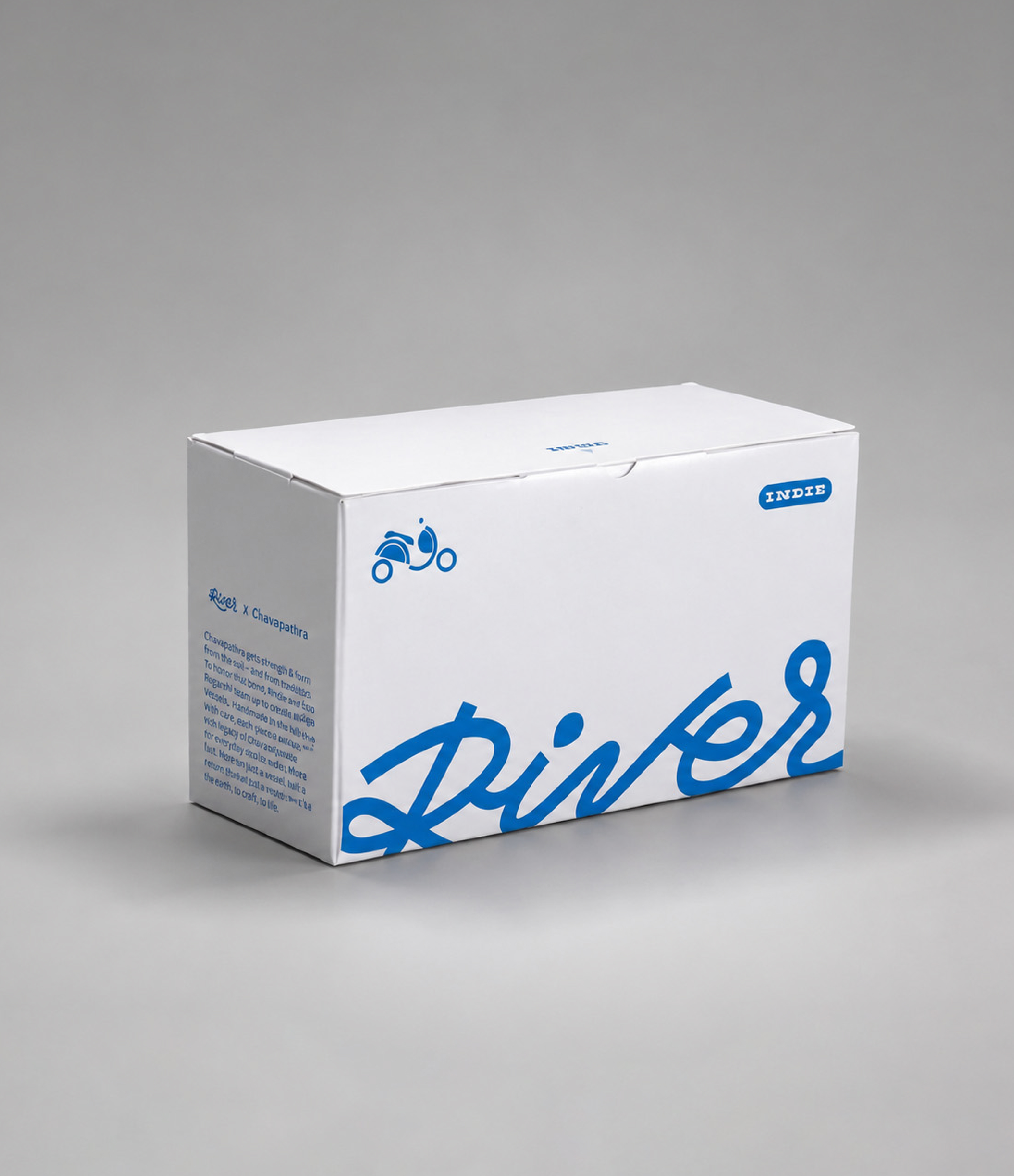 River scooter packaging branding and graphic design details
